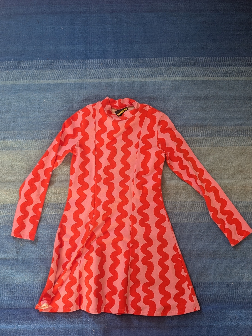 Nooworks Pink & Red Wave-Print Mini Dress - Picture 2 of 4
